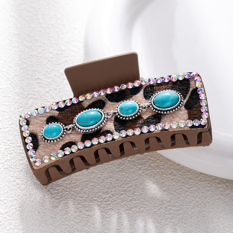 Wholesale Bohemian turquoise western style clip leather clip